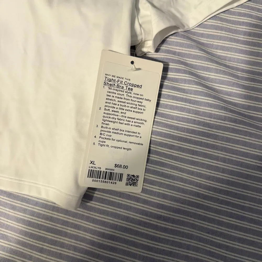 Lululemon Athletica Tight-Fit Cropped Shelf-Bra Tee